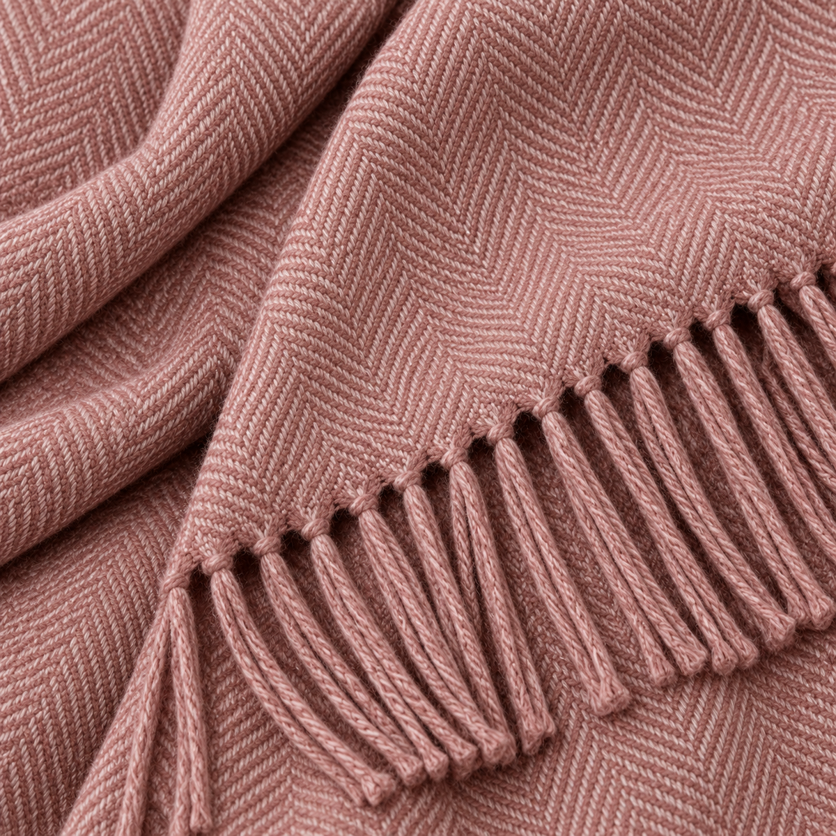 Herringbone scarf texture and fringe