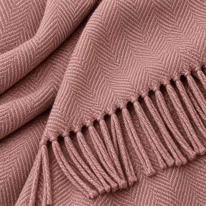 Herringbone scarf texture and fringe
