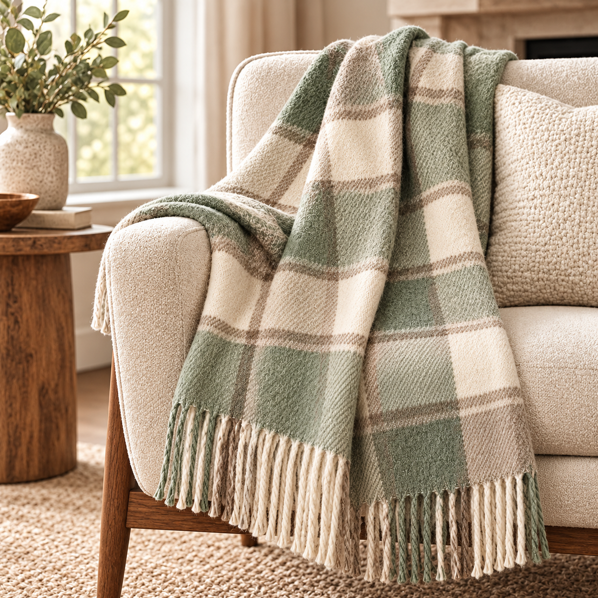 Scarf draped over chair at home