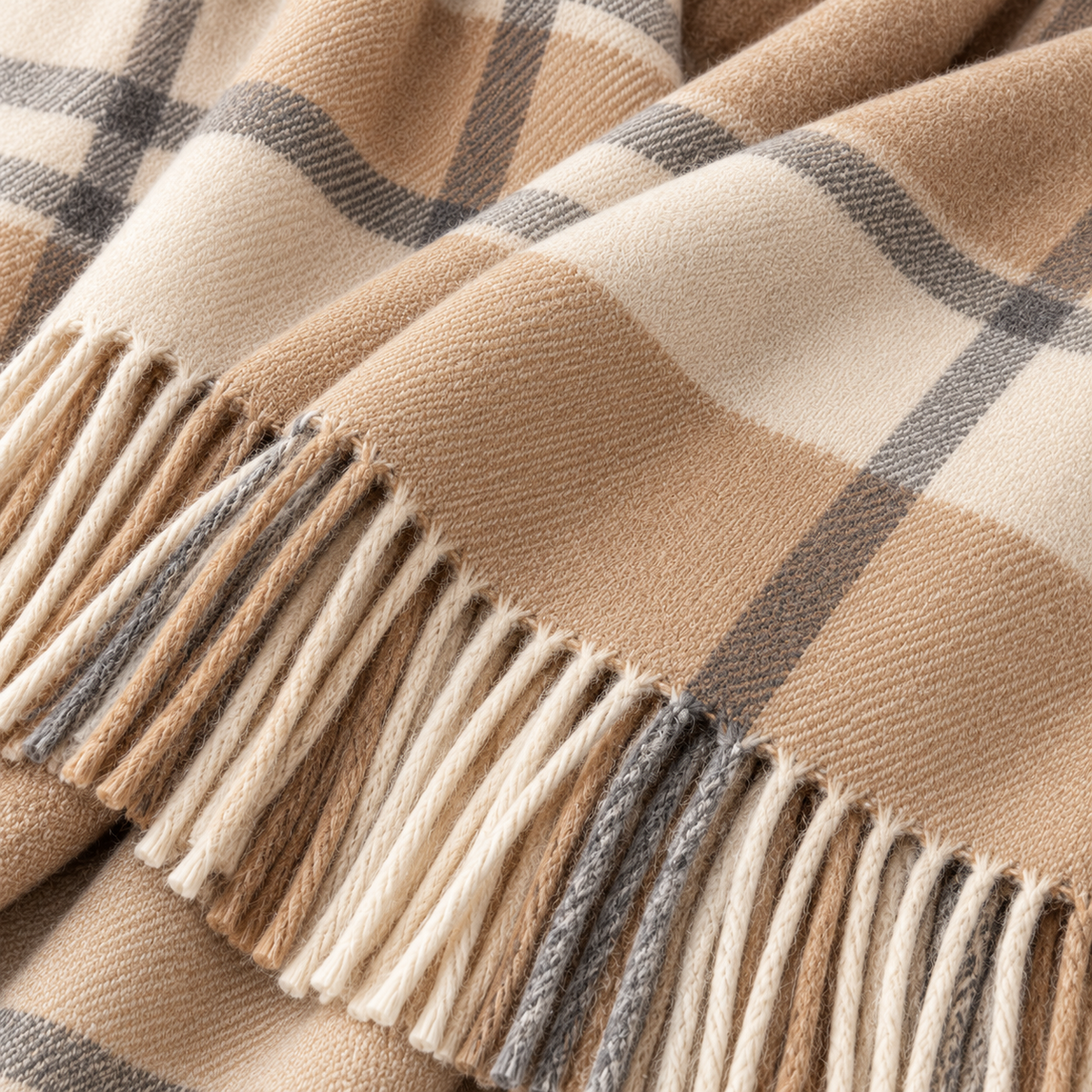 Close-up woven fringe detail