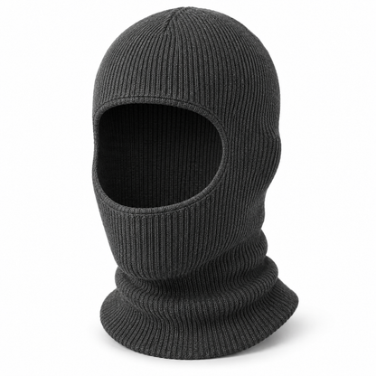 Charcoal Pull-On Knit Balaclava — AI-generated white-background design visualization