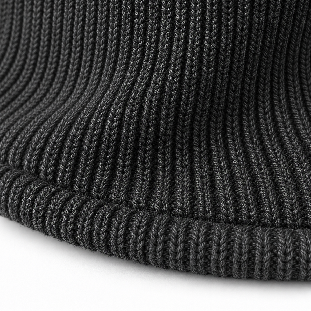 Charcoal Pull-On Knit Balaclava — surface texture (AI-generated design visualization)
