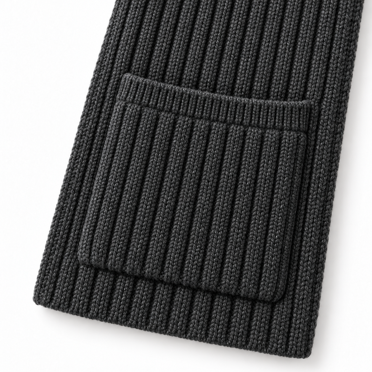 Pocket opening and knit construction detail — AI design visualization